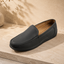 AVORA Dark Grey Slip-On Leather Loafers