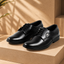 AVORA Black Derby Formal Leather Shoes