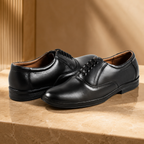 AVORA Black Classic Formal Leather Shoes
