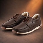 AVORA Brown Everyday Comfort Leather Shoes
