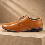 AVORA Tan Derby Business Leather Shoes