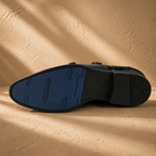 AVORA Black Double Monk Formal Shoes