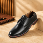AVORA Black Oxford Office Leather Shoes