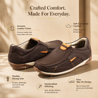 AVORA Brown Slip-On Everyday Leather Shoes
