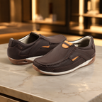AVORA Brown Slip-On Everyday Leather Shoes