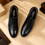 AVORA Black Oxford Office Leather Shoes