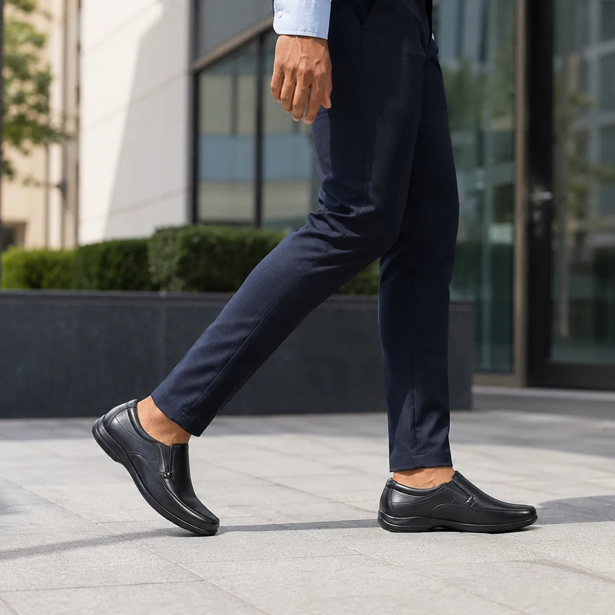 AVORA Black Slip-On Formal Leather Shoes Secondary image