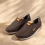 AVORA Brown Slip-On Everyday Leather Shoes