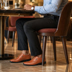 AVORA Tan Lace-Up Business Leather Shoes