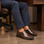 AVORA Dark Brown Slip-On Casual Leather Shoes
