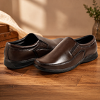 AVORA Dark Brown Slip-On Casual Leather Shoes