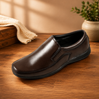 AVORA Dark Brown Slip-On Casual Leather Shoes