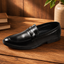 AVORA Black Penny Loafer Office Shoes