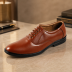 AVORA Tan Oxford Formal Leather Shoes