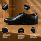 AVORA Black Classic Formal Leather Shoes