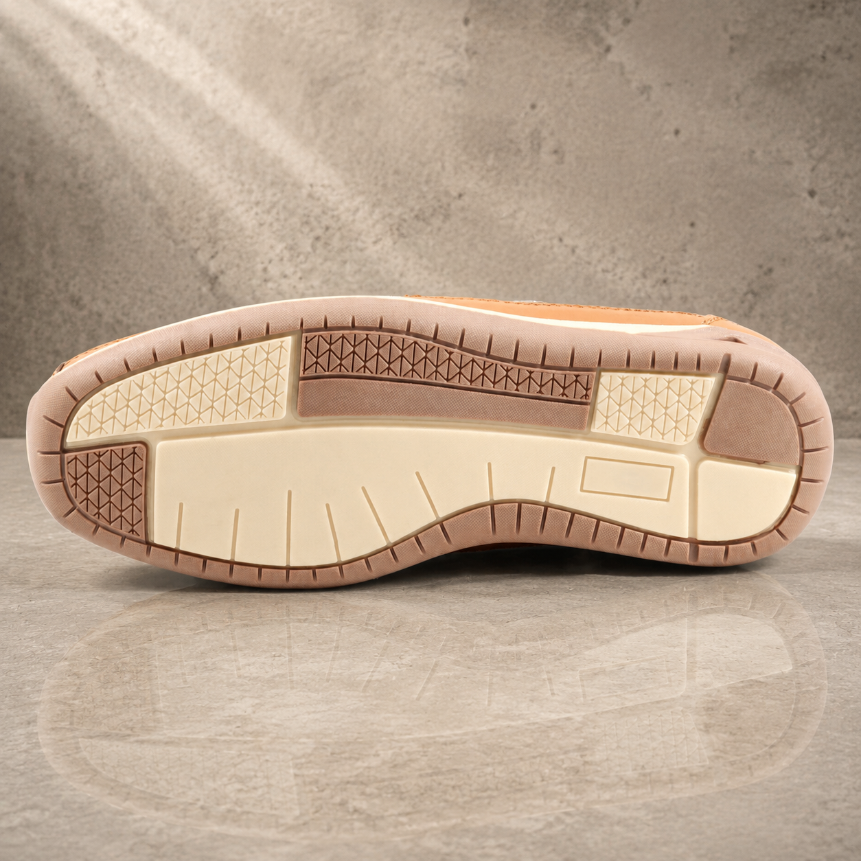 AVORA Camel Lace-Up Casual Leather Shoes
