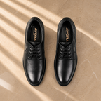 AVORA Black Derby Formal Leather Shoes