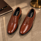 AVORA Tan Oxford Formal Leather Shoes
